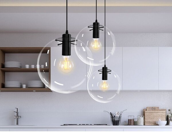 TooLight Stropné svietidlo Lassi Black transparentné