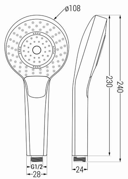 Mexen príslušenstvo - ručný sprchový set Oval R-05, 3-funkcie, chróm, 785056052-00