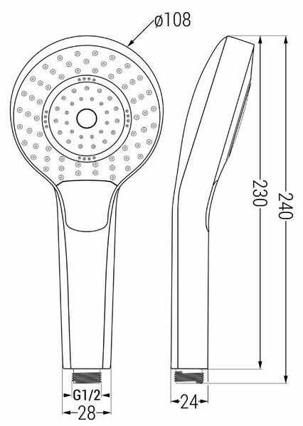 Mexen príslušenstvo - ručný sprchový set Oval R-05, 3-funkcie, zlatá, 785056052-50
