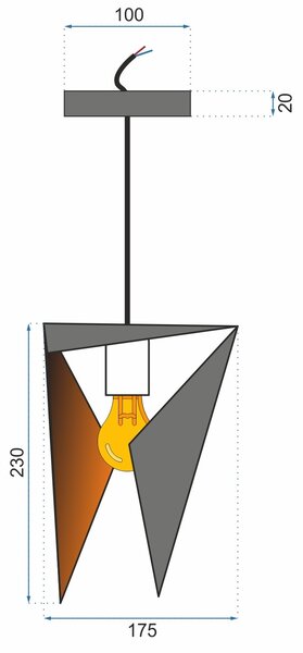 TooLight Geometrický luster čierny