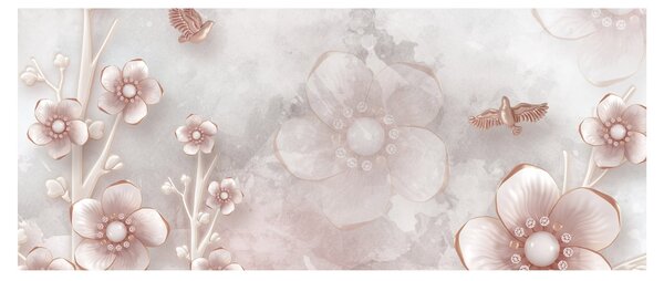 Obraz - Ružové kvety (120x50 cm)
