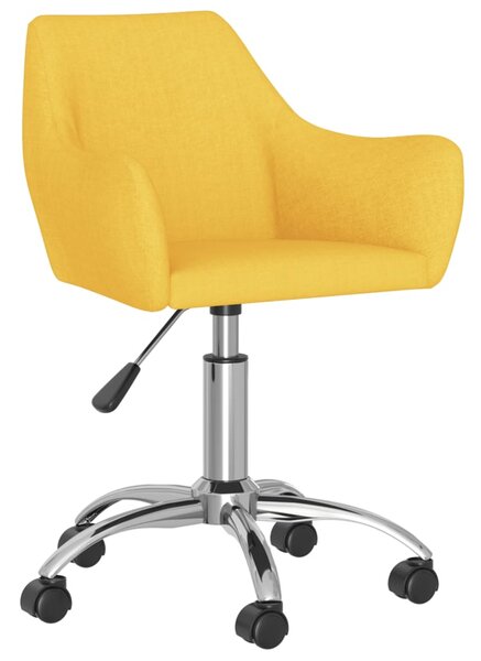 Otočná kancelárska stolička žltá látková