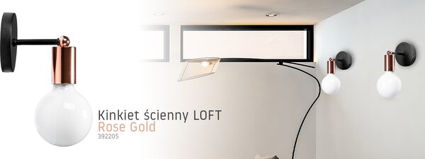 TooLight Nástenné svietidlo Bulb rose gold 392205