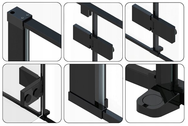 REA Sprchový kút Fargo 90x90 Black Mat