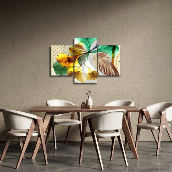 Obraz - Listy s pierkom (90x60 cm)