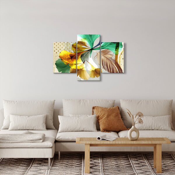 Obraz - Listy s pierkom (90x60 cm)