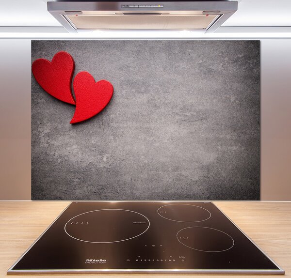 Panel do kuchyne Červená srdce pl-pksh-100x70-f-90748629