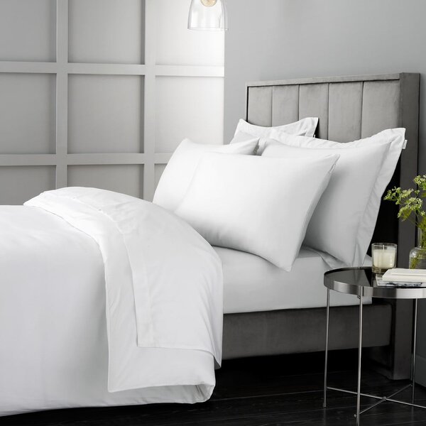 Biele obliečky na dvojlôžko/predĺžené z bavlneného saténu 230x220 cm Cotton Sateen – Bianca