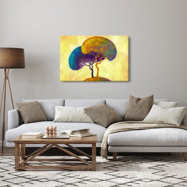 Obraz - Stromy na kopci (90x60 cm)