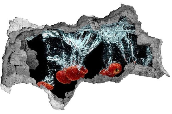 Nálepka 3D diera Jahody pod vodou nd-b-43733122