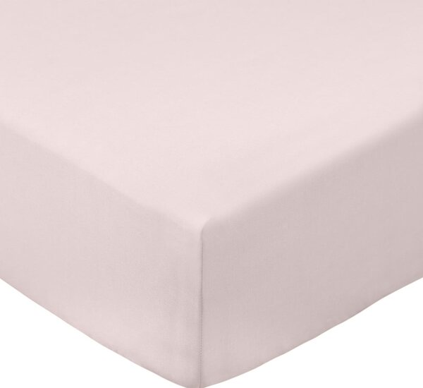 Ružová napínacia plachta z bavlneného perkálu 90x190 cm Cotton Percale – Bianca