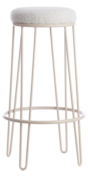 Krémovobiela čalúnená barová stolička (výška sedadla 73 cm) Alice – Light & Living