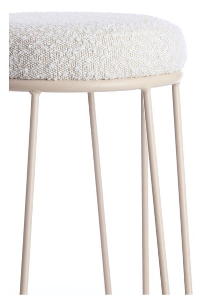 Krémovobiela čalúnená barová stolička (výška sedadla 73 cm) Alice – Light & Living