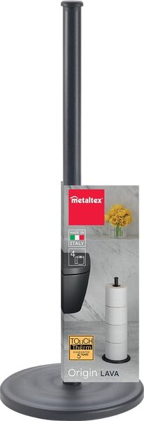 Matne čierny oceľový stojan na toaletný papier Lava – Metaltex