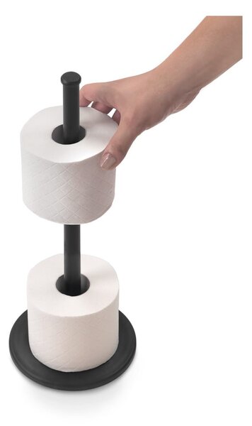 Matne čierny oceľový stojan na toaletný papier Lava – Metaltex