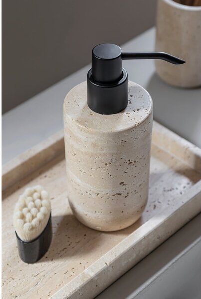 Béžový kamenný dávkovač mydla 250 ml Travertine – Mette Ditmer Denmark