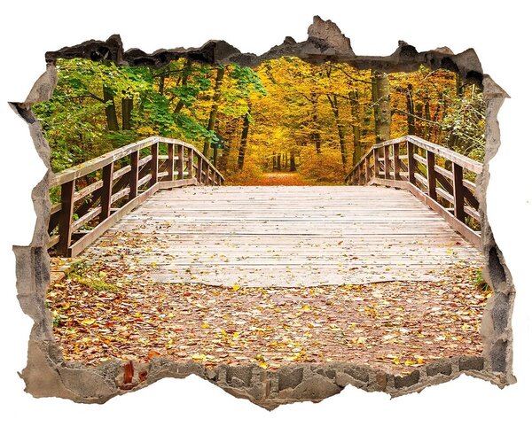 Nálepka fototapeta 3D Most v jesennom lese nd-k-55256739