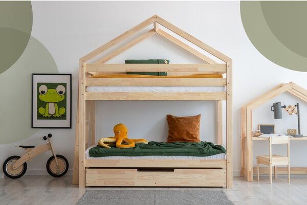 Detská posteľ s úložným priestorom s roštom v prírodnej farbe 90x200 cm DMPB – Adeko
