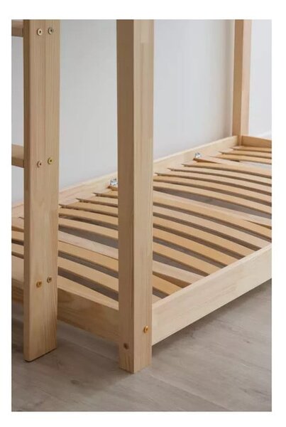 Detská posteľ s úložným priestorom s roštom v prírodnej farbe 90x200 cm DMPB – Adeko