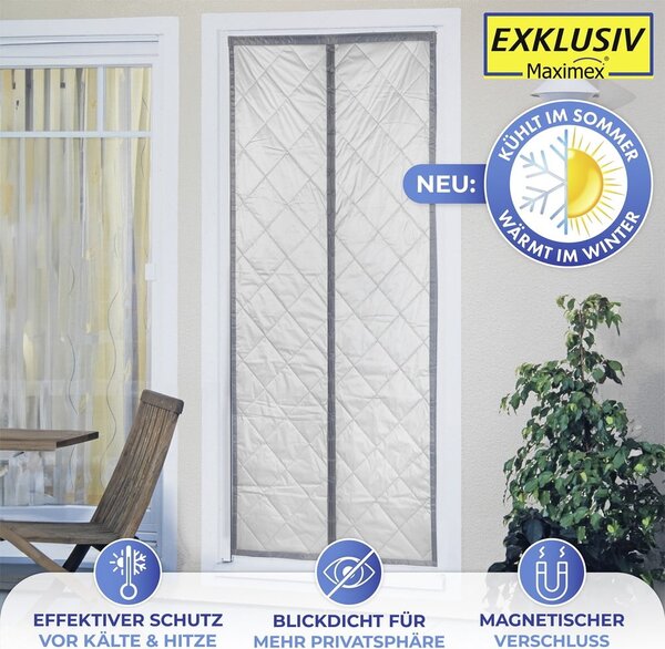 Termo záves do dverí v sivo-striebornej farbe 90x200 cm – Maximex