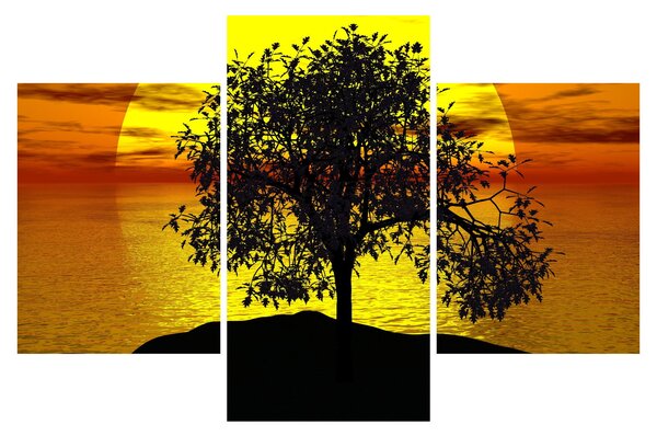 Obraz siluety stromu (90x60 cm)