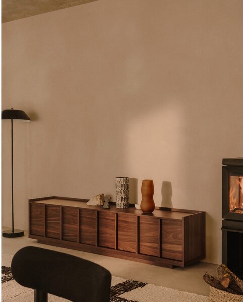 Hnedý TV stolík v dekore orecha 200x47x40 cm Onix – Kave Home
