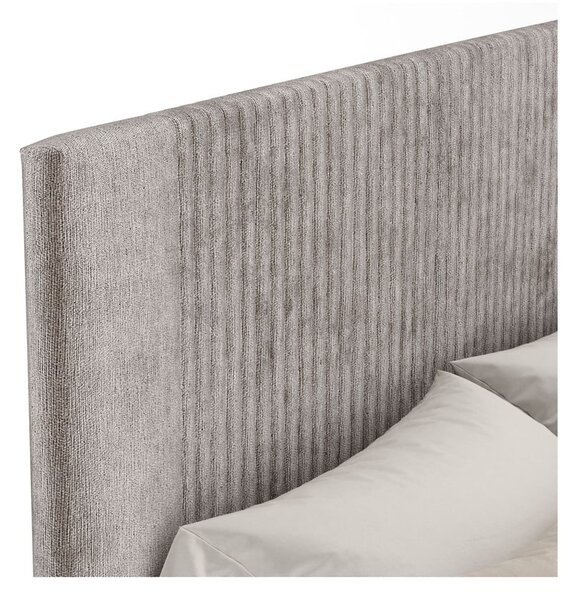 Béžová čalúnená dvojlôžková posteľ s úložným priestorom s roštom 180x200 cm Etero – Maison de Rêve