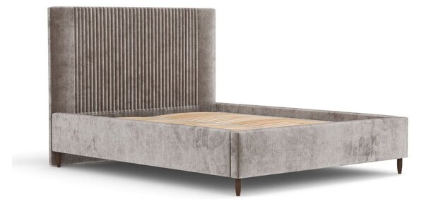 Béžová čalúnená dvojlôžková posteľ s úložným priestorom s roštom 180x200 cm Etero – Maison de Rêve