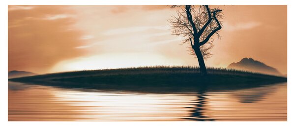 Obraz stromu na ostrove (120x50 cm)