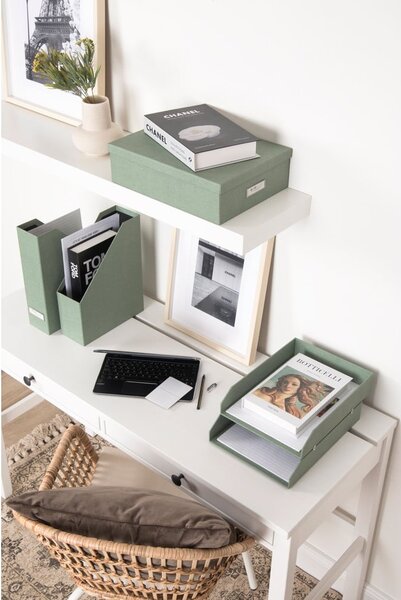 Zelené kartónové organizéry v súprave 5 ks na dokumenty Holger Canvas Paper Laminate – Bigso
