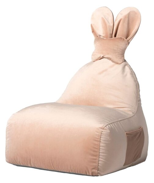 Svetloružový detský sedací vak Funny Bunny – The Brooklyn Kids
