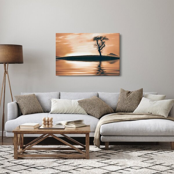 Obraz stromu na ostrove (90x60 cm)