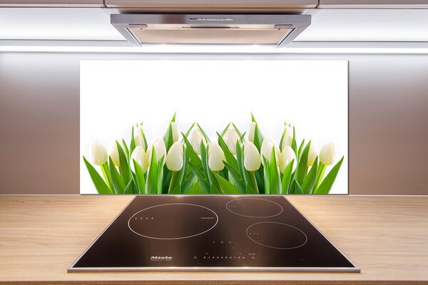 Panel do kuchyne Biele tulipány pl-pksh-100x50-f-30153186