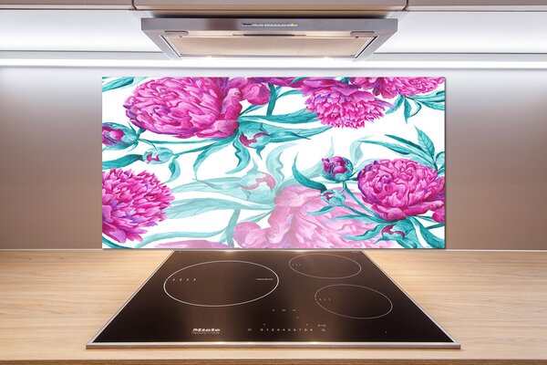 Panel do kuchyne Ružové pivónie pl-pksh-100x50-f-86561203