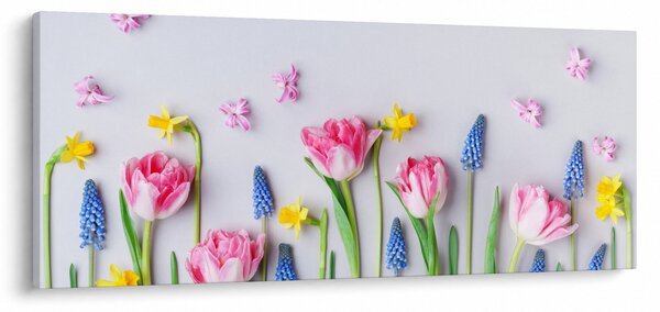 Obraz jarných kvetov (120x50 cm)