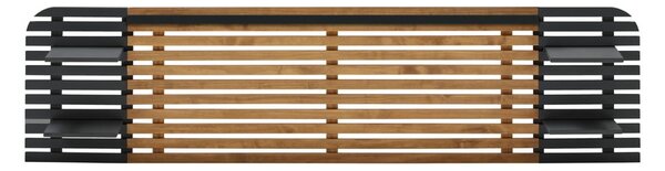 Čierne/prírodné čelo postele z borovicového dreva 240x62 cm Dimas – Marckeric