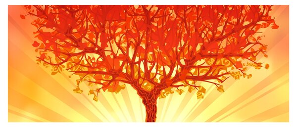 Obraz - Strom v žiari slnka (120x50 cm)