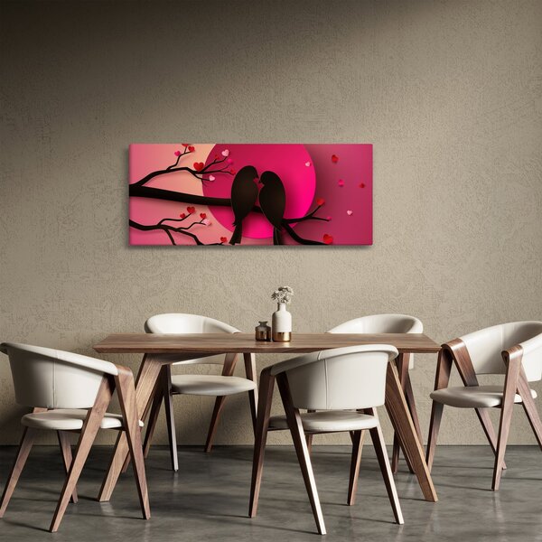 Obraz - Zamilované vtáčiky (120x50 cm)