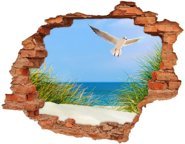 Fototapeta diera na stenu 3D Čajka na pláži