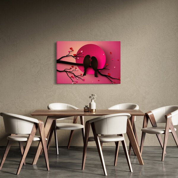 Obraz - Zamilované vtáčiky (90x60 cm)