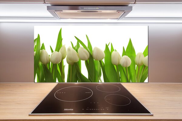 Panel do kuchyne Biele tulipány pl-pksh-100x50-f-40774671