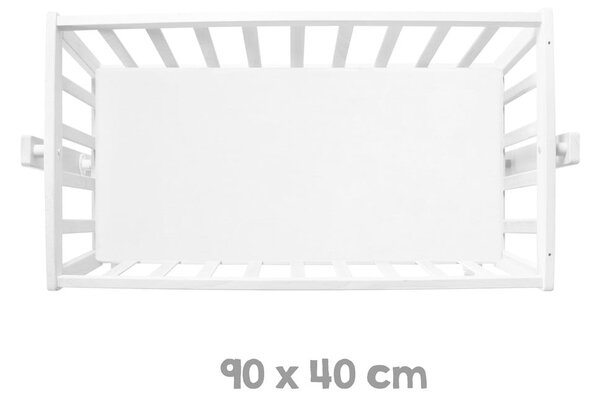 Biela kolíska na kolieskach 40x90 cm – Roba