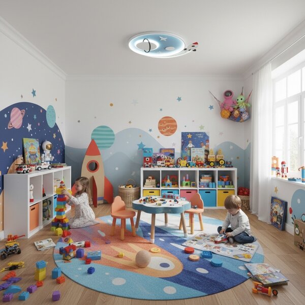 Brilagi -LED Detské stropné svietidlo STARSHIP LED/64W/230V 3000/4500K modré