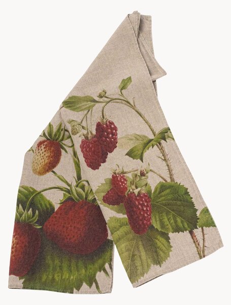 Ľanové kuchynské utierky Strawberry & Raspberry, 2 ks
