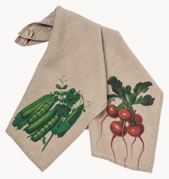 Ľanové kuchynské utierky Radish & Peas, 2 ks