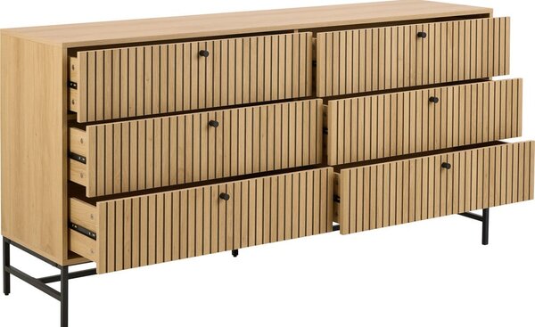 Komoda v dekore duba v prírodnej farbe 158x80x40 cm Albany – Actona