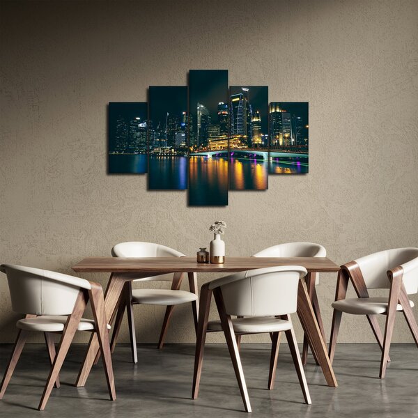 Obraz nočného Singapuru (150x105 cm)