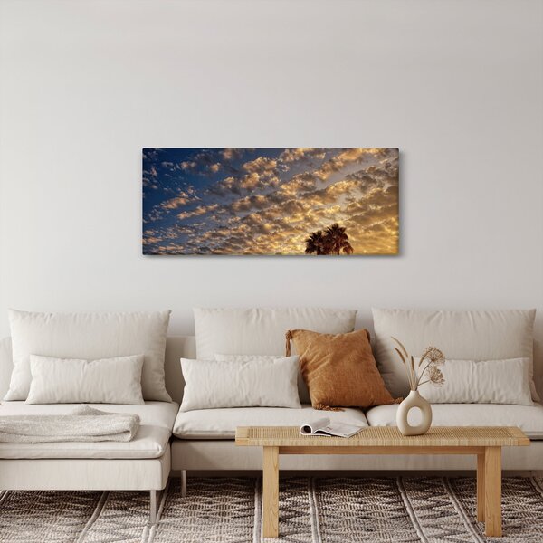 Obraz - Palmy medzi mrakmi (120x50 cm)