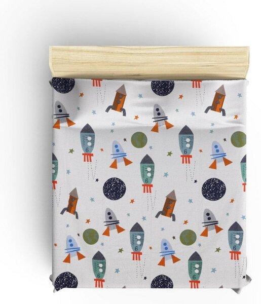 Biely bavlnený detský pléd 140x200 cm Spacex – Mijolnir