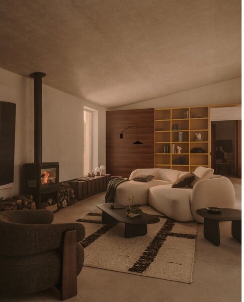 Krémová ženilková rohová pohovka (ľavý roh/s leňoškou) Martina – Kave Home